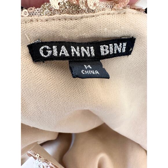 Gianni Bini Gold Sparkle Sequin Shift Dress size Large - Picture 8 of 9